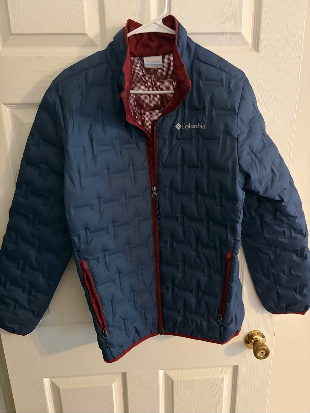 Columbia Men’s Blue Puffer Jacket with Red Trim